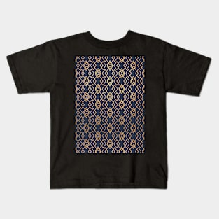 Navy & Gold Geo Pattern Kids T-Shirt